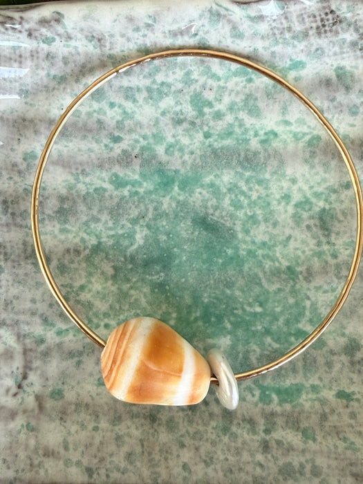 Cone Shell Coin Pearl Bangle