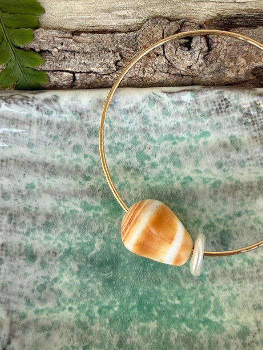 Cone Shell Coin Pearl Bangle
